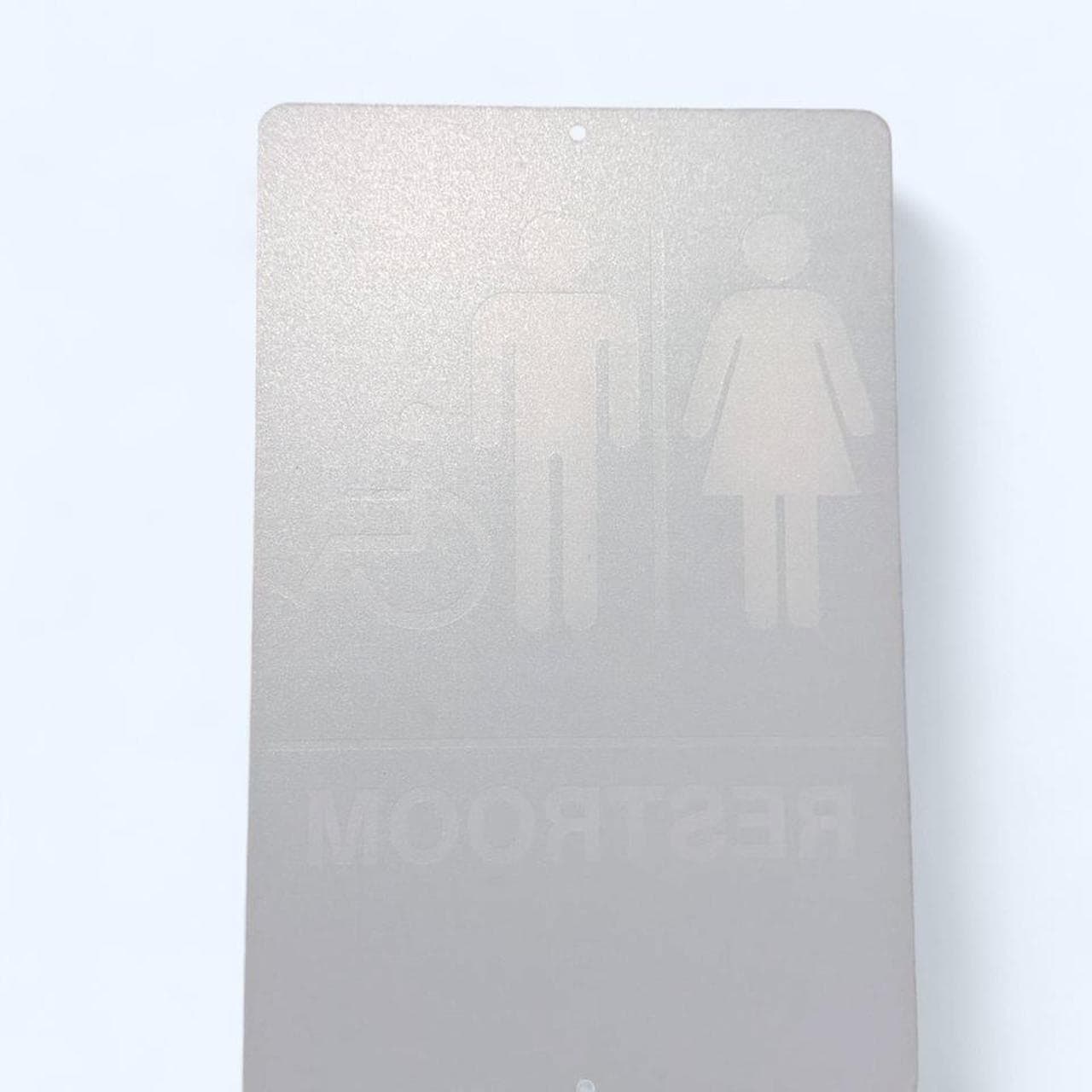 Black & white ADA restroom sign with braille — never used — photo 2