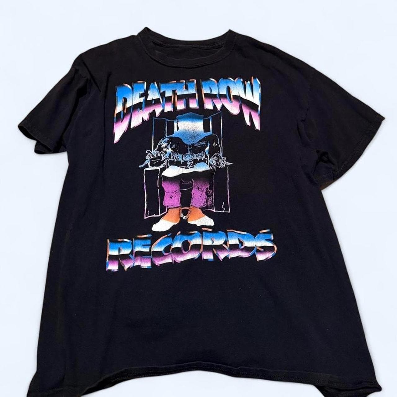 Death Row Records graphic tee — vintage-style black rap tee