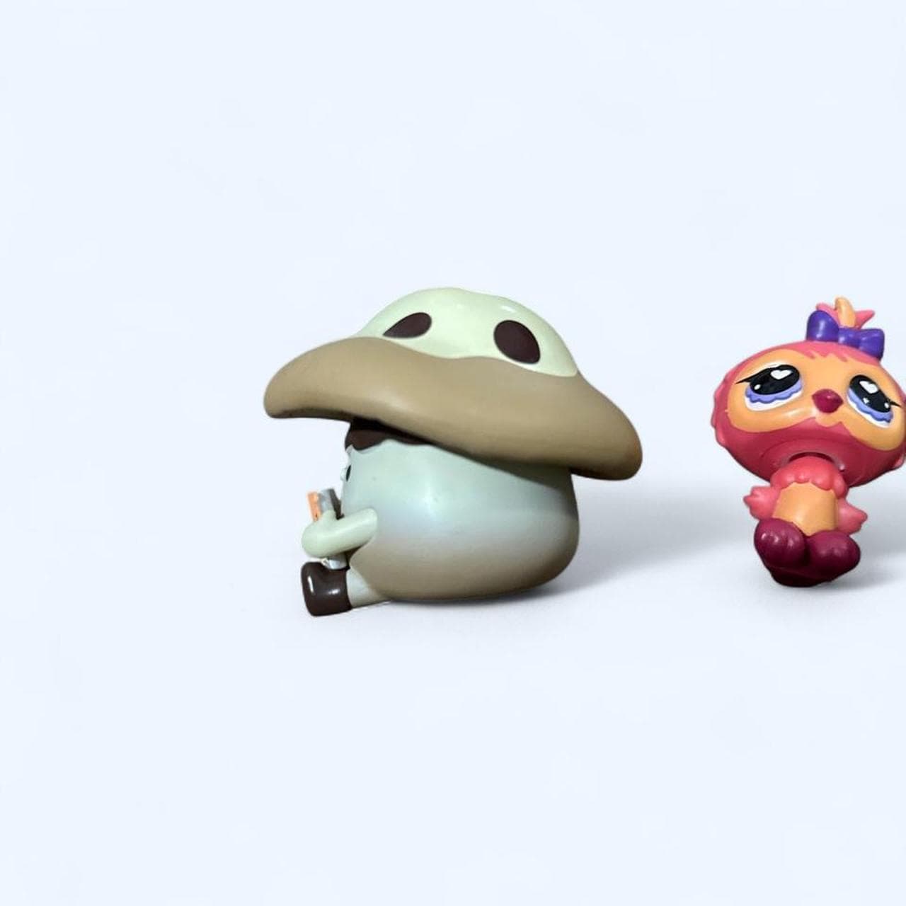 Set of 3 kawaii figures — turtle-cat, LPS & boba mushroom — photo 2