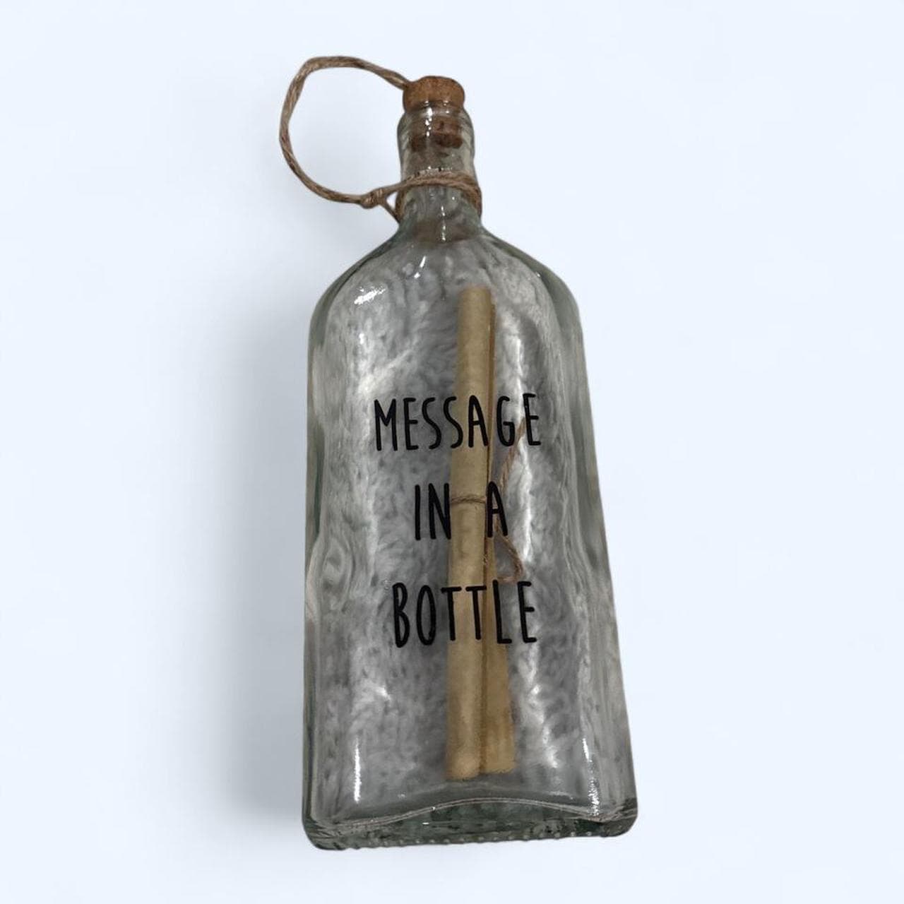 Message in a bottle — glass decor bottle with writable scroll