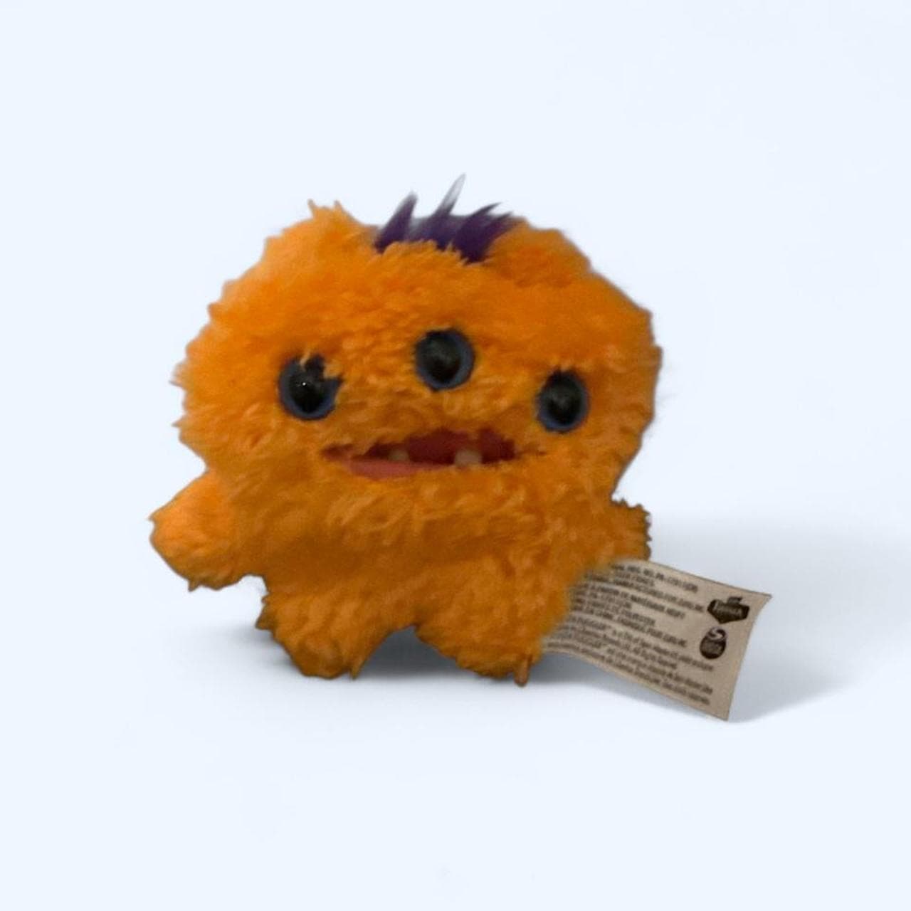 Orange Three-Eyed Alien Baby Fuggler — ugly-cute plush monster
