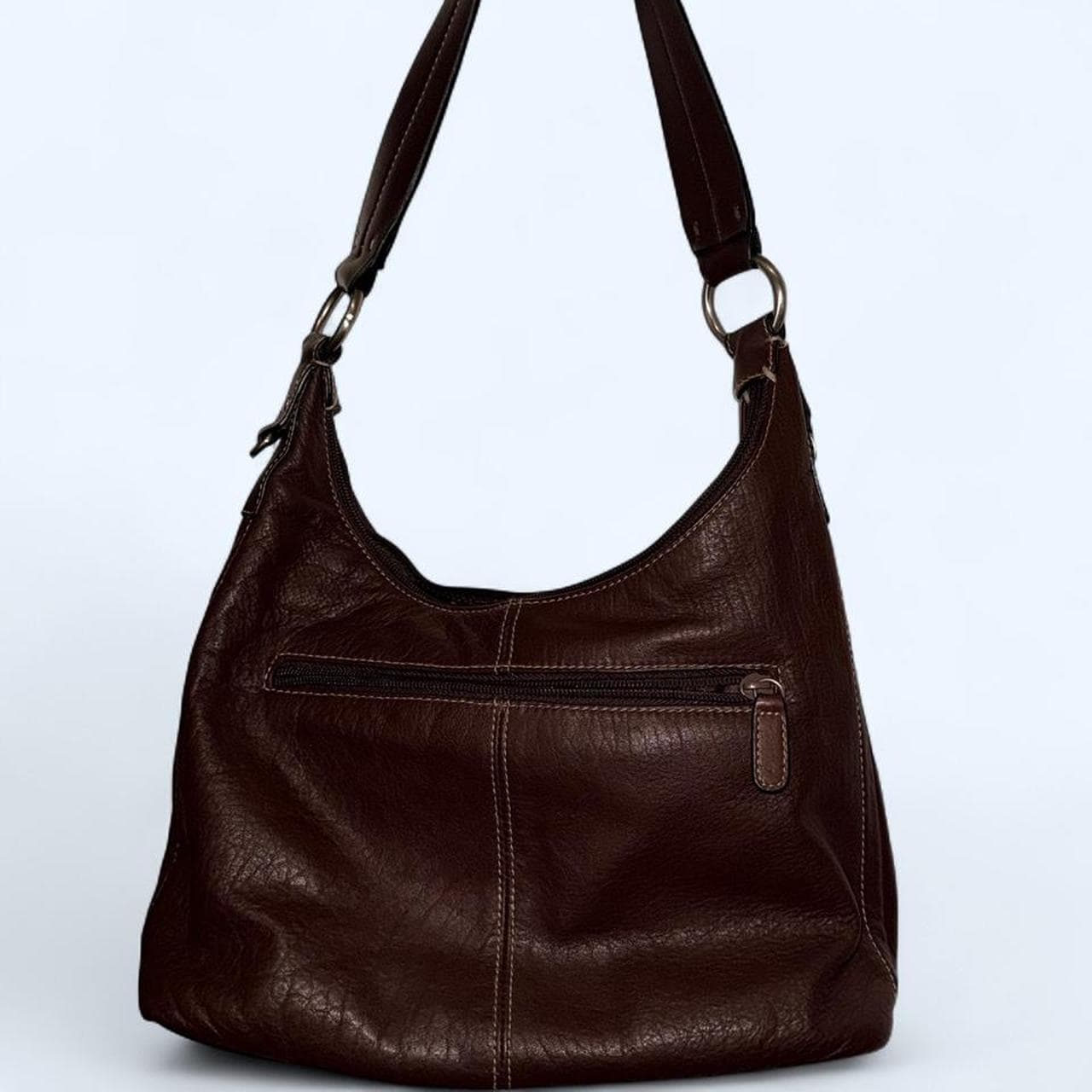 Vintage brown leather slouch shoulder bag
